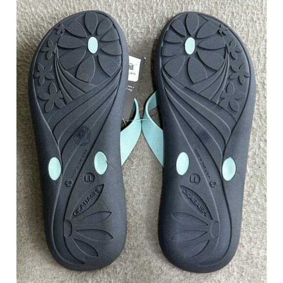 Okabashi Breeze Women's Flip Flops Sz 11/12 (LL) Slate/Sea Glass Sandals New - Picture 9 of 9